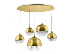 Hot Maytoni Fermi Moderna lámpara de techo colgante Fermi de 5 luces en racimo Dorado