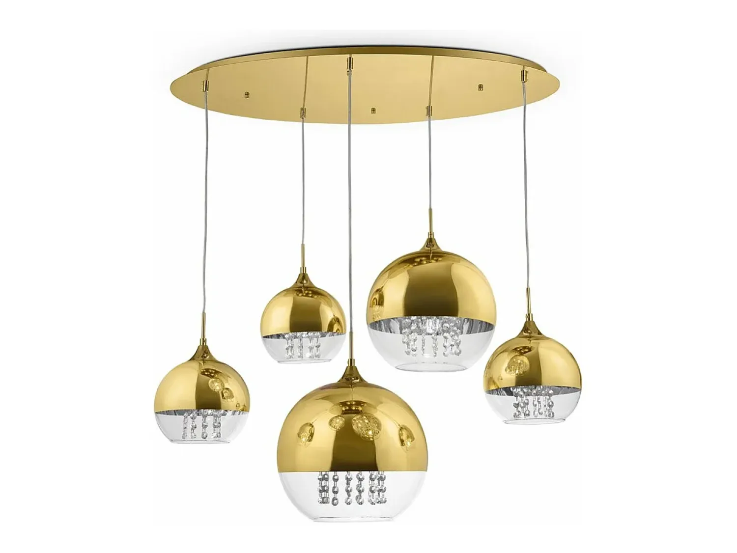 Hot Maytoni Fermi Moderna lámpara de techo colgante Fermi de 5 luces en racimo Dorado