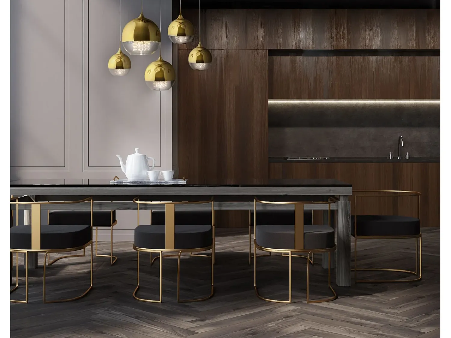 Hot Maytoni Fermi Moderna lámpara de techo colgante Fermi de 5 luces en racimo Dorado