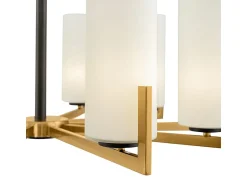 Maytoni Lámpara Suspendida^Fortano Moderna lámpara de araña de latón de 10 luces Fortano con pantalla de cristal Camel