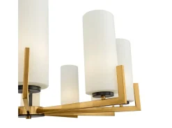 Maytoni Lámpara Suspendida^Fortano Moderna lámpara de araña de latón de 10 luces Fortano con pantalla de cristal Camel