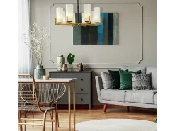 Discount Maytoni Fortano Moderna lámpara de araña de latón de 8 luces Fortano con pantalla de cristal Camel