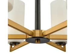 Maytoni Lámpara Suspendida^Fortano Moderna lámpara de araña de latón de 6 luces Fortano con pantalla de cristal Camel