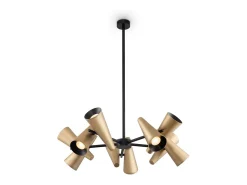 Maytoni Lámpara Suspendida^Giro Moderna lámpara de techo colgante de 10 luces con varios brazos, latón GU10 Camel