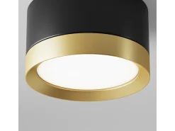 Maytoni Plafón^Hoop Downlight de Superficie Negro, , 5cm, GX53 Dorado