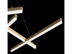 Maytoni Line Lámpara de techo colgante integrada moderna, oro mate, 4000K