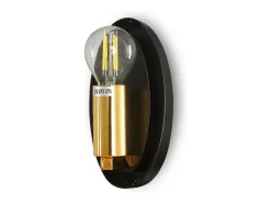 Maytoni Mabell Lámpara de pared moderna dorada, pantalla de cristal