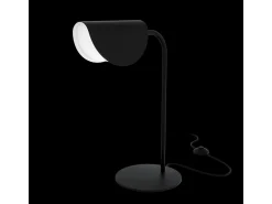 Maytoni Mollis Lámpara de mesa moderna negra, pantalla acrílica
