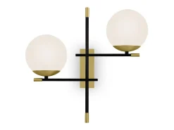 Maytoni Nostalgia Lámpara de pared Modern Nostalgia 2 Light Matt Gold Pantalla de vidrio