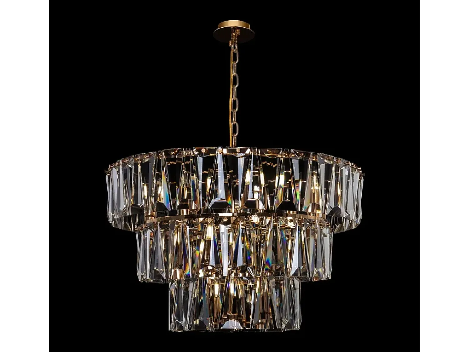 Maytoni Lámpara Suspendida^Puntes Moderna lámpara de techo colgante dorada Puntes de 3 niveles y 18 luces Dorado