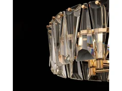 Maytoni Puntes Moderna lámpara de techo colgante cilíndrica dorada Puntes de 6 luces