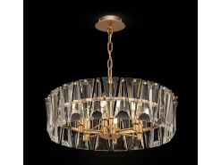 Maytoni Puntes Moderna lámpara de techo colgante cilíndrica dorada Puntes de 6 luces