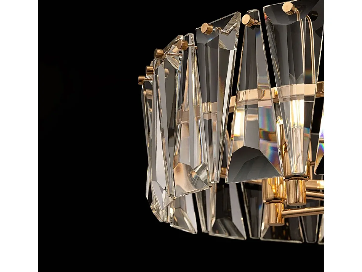 Maytoni Puntes Moderna lámpara de techo colgante cilíndrica dorada Puntes de 6 luces