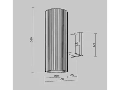 Maytoni Rando Aplique 2 Luces Up Down Exterior Gris E27 IP54