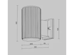 Maytoni Rando Aplique Exterior Moderno Gris E27 IP54
