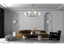 Maytoni Lámpara Suspendida^Rendez-Vous Modern - Rendez-vous Modern Rendez-vous Lámpara de techo colgante de 8 luces de latón Pantalla de vidrio Camel