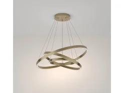 Maytoni Lámpara Suspendida^Rim Lámpara de techo colgante circular de 3 niveles de latón LED integrado con borde moderno Camel