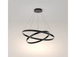 Maytoni Lámpara Suspendida^Rim Modern Rim Integrated LED Black Lámpara de techo colgante circular de 2 niveles Negro