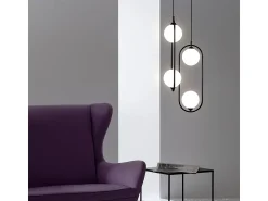 Maytoni Ring Modern Ring 2 Light Lámpara de techo colgante negra Pantalla de vidrio Negro