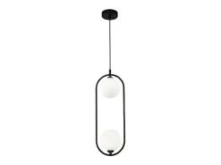 Maytoni Ring Modern Ring 2 Light Lámpara de techo colgante negra Pantalla de vidrio Negro
