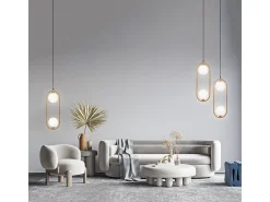 Maytoni Ring Plafón colgante globo moderno 2 luces latón G9