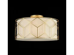 New Maytoni Messina Plafón Semi Empotrado Cilíndrico , 3 Luces, E27 Dorado