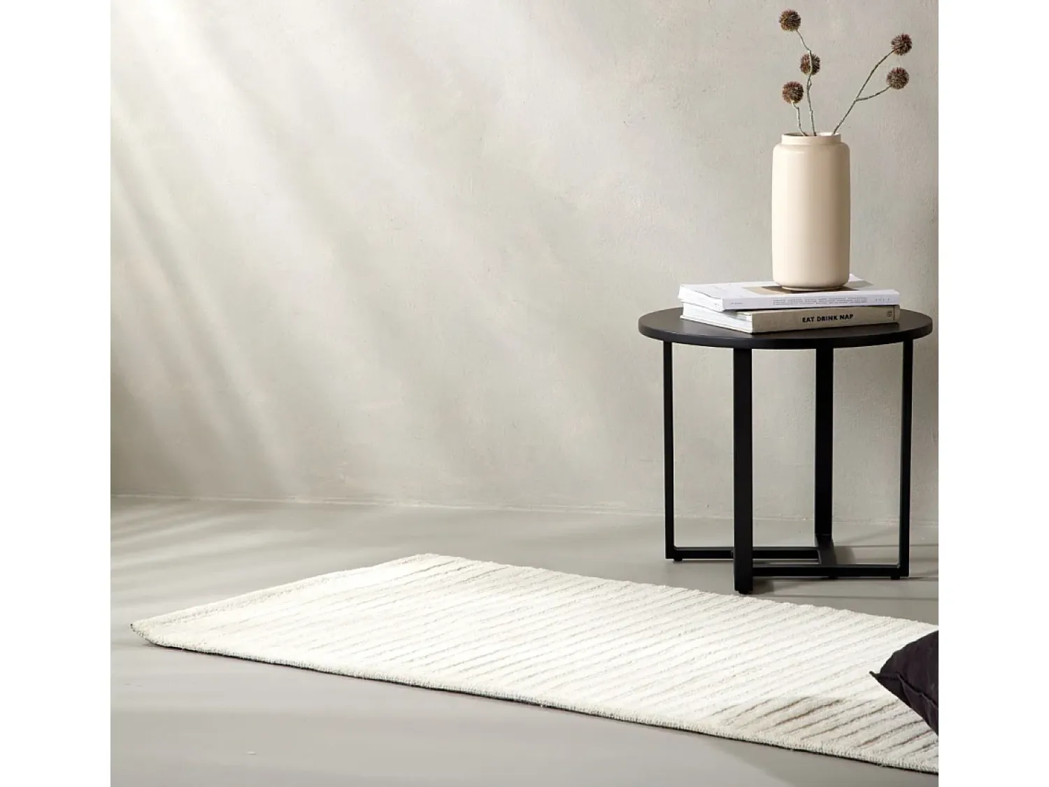 ebuy24 Alfombra De Pasillo^Milton corre 200x72cm color blanco. Marfil