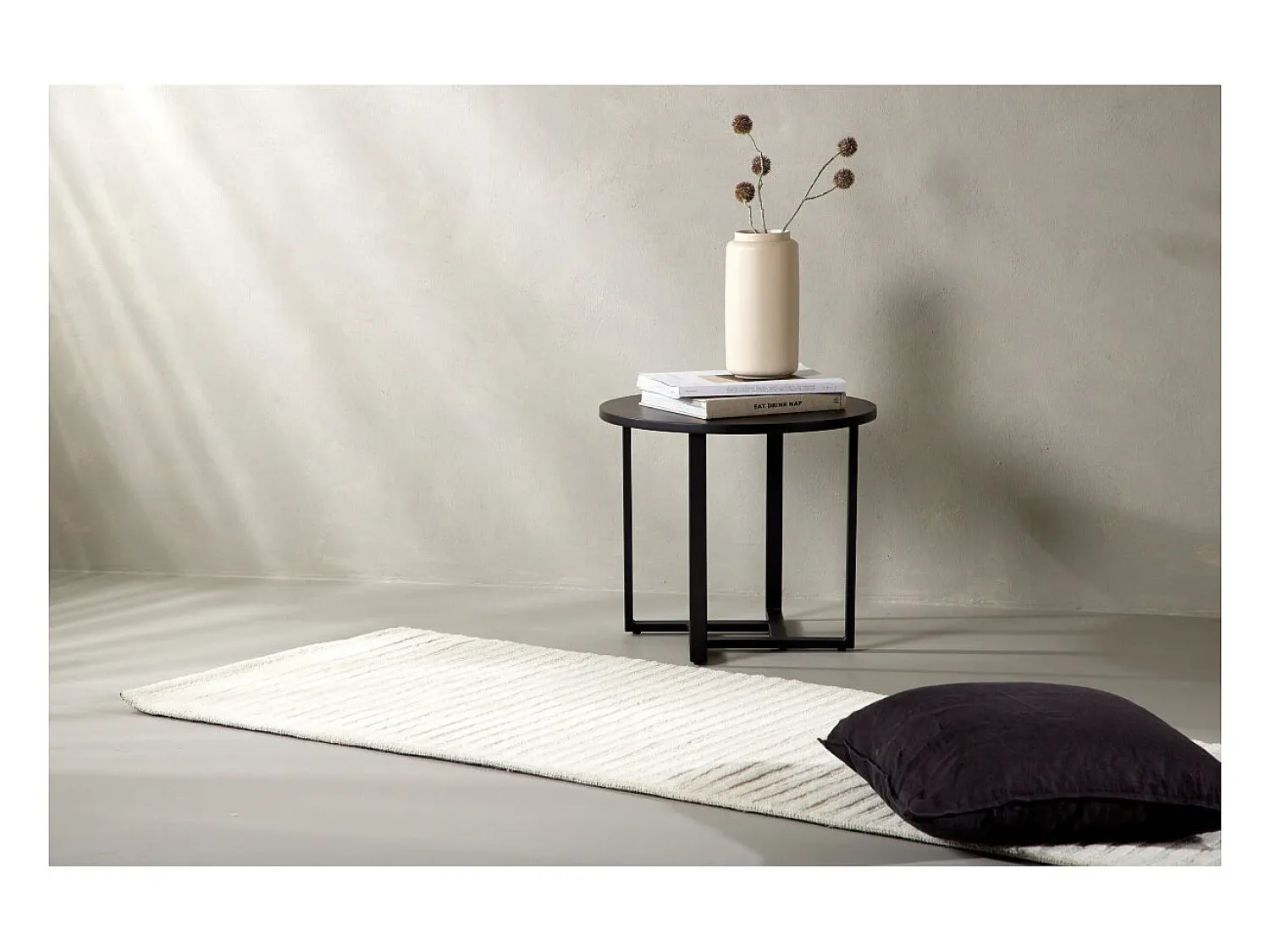 ebuy24 Alfombra De Pasillo^Milton corre 200x72cm color blanco. Marfil