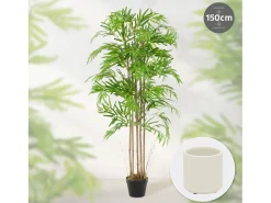 Sale ML-DESIGN Bambú artificial 150 cm, Planta artificial grande, Planta artificial con tallo de madera auténtica Verde