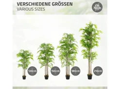 Sale ML-DESIGN Bambú artificial 150 cm, Planta artificial grande, Planta artificial con tallo de madera auténtica Verde