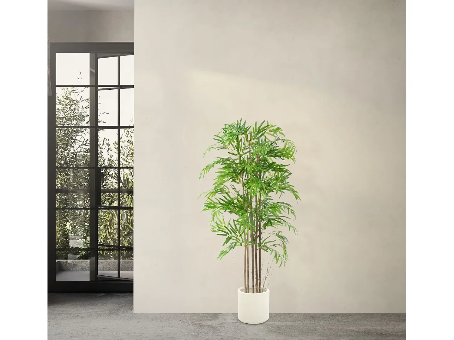 Sale ML-DESIGN Bambú artificial 150 cm, Planta artificial grande, Planta artificial con tallo de madera auténtica Verde