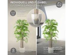Sale ML-DESIGN Bambú artificial 150 cm, Planta artificial grande, Planta artificial con tallo de madera auténtica Verde