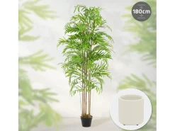 ML-DESIGN Planta Artificial^Bambú artificial 180 cm, Planta artificial grande, Planta artificial con tallo de madera auténtica Verde