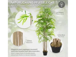 ML-DESIGN Planta Artificial^Bambú artificial 180 cm, Planta artificial grande, Planta artificial con tallo de madera auténtica Verde