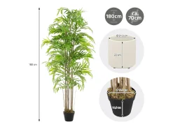 ML-DESIGN Planta Artificial^Bambú artificial 180 cm, Planta artificial grande, Planta artificial con tallo de madera auténtica Verde