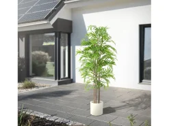 ML-DESIGN Planta Artificial^Bambú artificial 180 cm, Planta artificial grande, Planta artificial con tallo de madera auténtica Verde