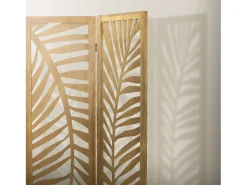 ML-Design Biombo divisorio de 3 paneles modelo Fukuoka de madera natural 170 x 121 cm, separador de ambientes plegable japonés, pantalla de privacidad
