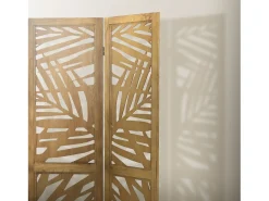 Best ML-DESIGN Biombo divisorio de 3 paneles modelo Kyoto de madera natural 170 x 121 cm, separador de ambientes plegable japonés, pantalla de privacidad Marru00f3n