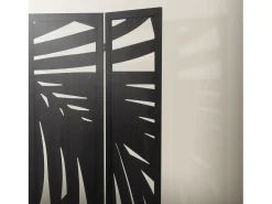ML-DESIGN Biombo^Biombo divisorio de 3 paneles modelo Sapporo de madera negra 170 x 121 cm, separador de ambientes plegable japonés, pantalla de privacidad Negro