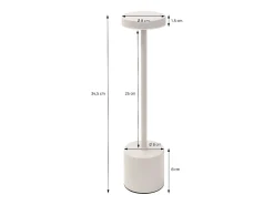 ML-DESIGN Lámpara De Mesa^Lámpara de mesa LED táctil inalámbrica Ø8x34,5cm foco de luz blanca regulable, recargable con USB-C para mesita, escritorio o estudio Crema