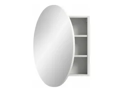 ebuy24 Espejo^Mueble espejo baño Riff Ø70cm 1 puerta . Blanco