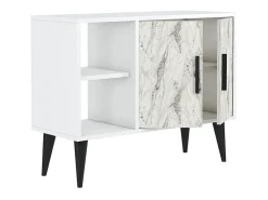 Vajilla^Mueble zapatero moderno para recibidor y salón 90x35x70cm Arizona - Efecto mármol Blanco