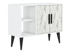 Vajilla^Mueble zapatero moderno para recibidor y salón 90x35x70cm Arizona - Efecto mármol Blanco