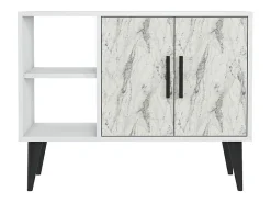Vajilla^Mueble zapatero moderno para recibidor y salón 90x35x70cm Arizona - Efecto mármol Blanco