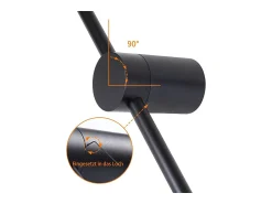 Online NETTLIFE 2 er Aplique de pared LED para interiores 60CM 3000K Iluminación de pared indirecta moderna ajustable a 90° Negro