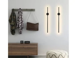 Online NETTLIFE 2 er Aplique de pared LED para interiores 60CM 3000K Iluminación de pared indirecta moderna ajustable a 90° Negro