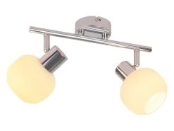 Best NETTLIFE 2 Foco de techo E14 para interiores, pantalla de cristal vintage, sin bombillas Blanco
