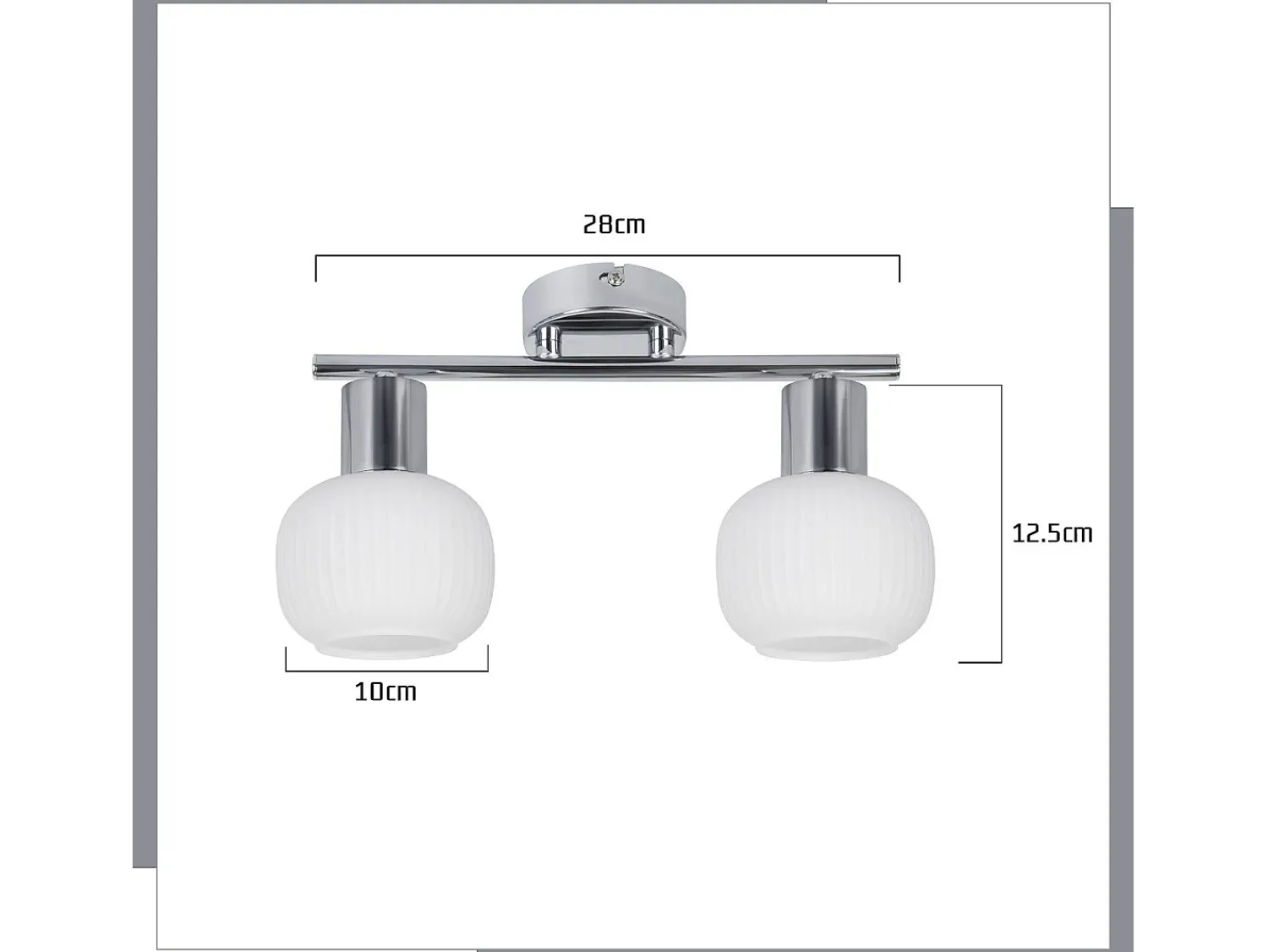 Best NETTLIFE 2 Foco de techo E14 para interiores, pantalla de cristal vintage, sin bombillas Blanco