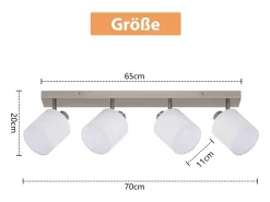 Best NETTLIFE 4 Focos de Techo de Salón Modernos E14 Plata Giratorios 350° MAX.25W Lámpara de Pantalla de Tela para Dormitorio (Sin Bombilla) Plateado