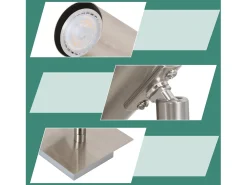 Online NETTLIFE 3 Focos de Techo GU10 de Níquel Giratorios 330° para Sala de Estar Dormitorio Oficina Foco de Pared Moderno Lámpara de Pasillo Plateado